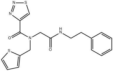 1,2,3-Thiadiazole-4-carboxamide,N-[2-oxo-2-[(2-phenylethyl)amino]ethyl]-N-(2-thienylmethyl)-(9CI) Struktur