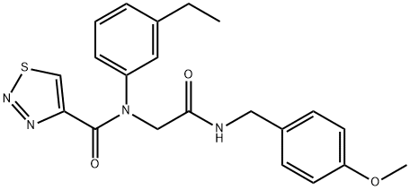 1,2,3-Thiadiazole-4-carboxamide,N-(3-ethylphenyl)-N-[2-[[(4-methoxyphenyl)methyl]amino]-2-oxoethyl]-(9CI) Struktur