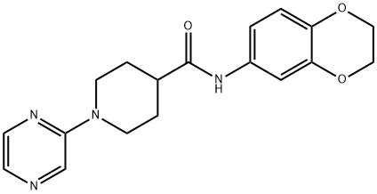 4-Piperidinecarboxamide,N-(2,3-dihydro-1,4-benzodioxin-6-yl)-1-pyrazinyl-(9CI) Struktur