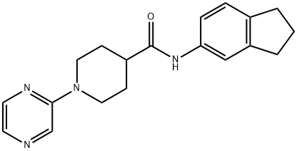 4-Piperidinecarboxamide,N-(2,3-dihydro-1H-inden-5-yl)-1-pyrazinyl-(9CI) Struktur