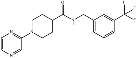 4-Piperidinecarboxamide,1-pyrazinyl-N-[[3-(trifluoromethyl)phenyl]methyl]-(9CI) Struktur