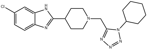 1H-Benzimidazole,5-chloro-2-[1-[(1-cyclohexyl-1H-tetrazol-5-yl)methyl]-4-piperidinyl]-(9CI) Struktur