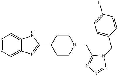 1H-Benzimidazole,2-[1-[[1-[(4-fluorophenyl)methyl]-1H-tetrazol-5-yl]methyl]-4-piperidinyl]-(9CI) Struktur