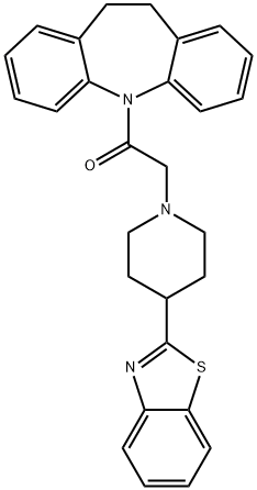 5H-Dibenz[b,f]azepine,5-[[4-(2-benzothiazolyl)-1-piperidinyl]acetyl]-10,11-dihydro-(9CI) Struktur