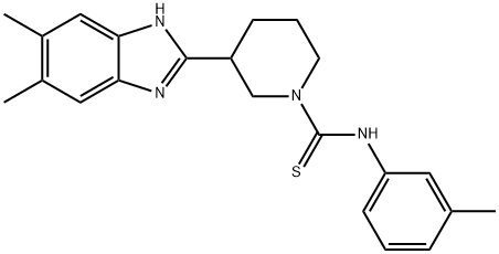 1-Piperidinecarbothioamide,3-(5,6-dimethyl-1H-benzimidazol-2-yl)-N-(3-methylphenyl)-(9CI) Struktur