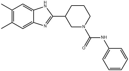 1-Piperidinecarboxamide,3-(5,6-dimethyl-1H-benzimidazol-2-yl)-N-phenyl-(9CI) Struktur