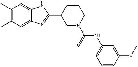 1-Piperidinecarboxamide,3-(5,6-dimethyl-1H-benzimidazol-2-yl)-N-(3-methoxyphenyl)-(9CI) Struktur