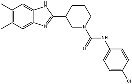 1-Piperidinecarboxamide,N-(4-chlorophenyl)-3-(5,6-dimethyl-1H-benzimidazol-2-yl)-(9CI) Struktur