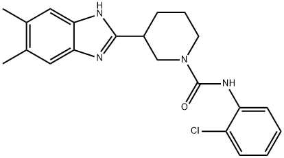 1-Piperidinecarboxamide,N-(2-chlorophenyl)-3-(5,6-dimethyl-1H-benzimidazol-2-yl)-(9CI) Struktur