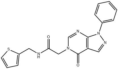 5H-Pyrazolo[3,4-d]pyrimidine-5-acetamide,1,4-dihydro-4-oxo-1-phenyl-N-(2-thienylmethyl)-(9CI) Struktur