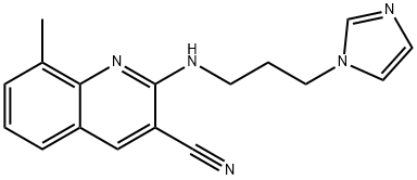 3-Quinolinecarbonitrile,2-[[3-(1H-imidazol-1-yl)propyl]amino]-8-methyl-(9CI) Struktur