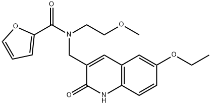 2-Furancarboxamide,N-[(6-ethoxy-1,2-dihydro-2-oxo-3-quinolinyl)methyl]-N-(2-methoxyethyl)-(9CI) Struktur