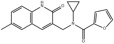 2-Furancarboxamide,N-cyclopropyl-N-[(1,2-dihydro-6-methyl-2-oxo-3-quinolinyl)methyl]-(9CI) Struktur