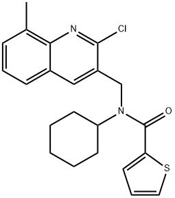 2-Thiophenecarboxamide,N-[(2-chloro-8-methyl-3-quinolinyl)methyl]-N-cyclohexyl-(9CI) Struktur