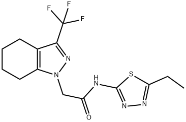 1H-Indazole-1-acetamide,N-(5-ethyl-1,3,4-thiadiazol-2-yl)-4,5,6,7-tetrahydro-3-(trifluoromethyl)-(9CI) Struktur