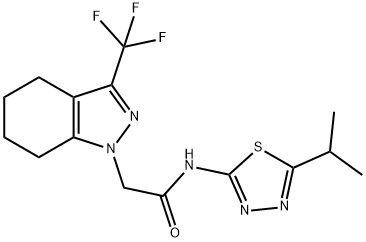 1H-Indazole-1-acetamide,4,5,6,7-tetrahydro-N-[5-(1-methylethyl)-1,3,4-thiadiazol-2-yl]-3-(trifluoromethyl)-(9CI) Struktur