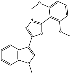 1H-Indole,3-[5-(2,6-dimethoxyphenyl)-1,3,4-oxadiazol-2-yl]-1-methyl-(9CI) Struktur