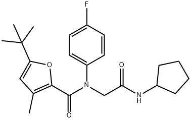 2-Furancarboxamide,N-[2-(cyclopentylamino)-2-oxoethyl]-5-(1,1-dimethylethyl)-N-(4-fluorophenyl)-3-methyl-(9CI) Struktur