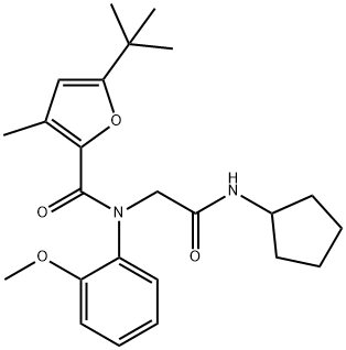 2-Furancarboxamide,N-[2-(cyclopentylamino)-2-oxoethyl]-5-(1,1-dimethylethyl)-N-(2-methoxyphenyl)-3-methyl-(9CI) Struktur