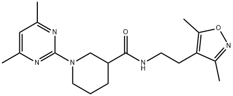 3-Piperidinecarboxamide,N-[2-(3,5-dimethyl-4-isoxazolyl)ethyl]-1-(4,6-dimethyl-2-pyrimidinyl)-(9CI) Struktur