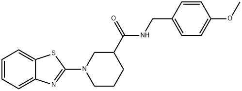 3-Piperidinecarboxamide,1-(2-benzothiazolyl)-N-[(4-methoxyphenyl)methyl]-(9CI) Struktur