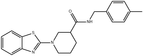 3-Piperidinecarboxamide,1-(2-benzothiazolyl)-N-[(4-methylphenyl)methyl]-(9CI) Struktur