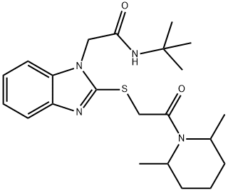 1H-Benzimidazole-1-acetamide,N-(1,1-dimethylethyl)-2-[[2-(2,6-dimethyl-1-piperidinyl)-2-oxoethyl]thio]-(9CI) Struktur