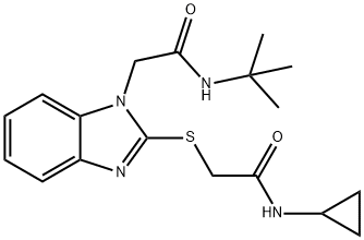 1H-Benzimidazole-1-acetamide,2-[[2-(cyclopropylamino)-2-oxoethyl]thio]-N-(1,1-dimethylethyl)-(9CI) Struktur