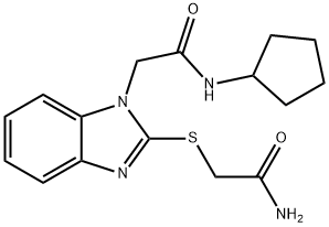 1H-Benzimidazole-1-acetamide,2-[(2-amino-2-oxoethyl)thio]-N-cyclopentyl-(9CI) Struktur