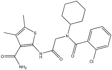 3-Thiophenecarboxamide,2-[[[(2-chlorobenzoyl)cyclohexylamino]acetyl]amino]-4,5-dimethyl-(9CI) Struktur