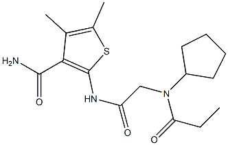 3-Thiophenecarboxamide,2-[[[cyclopentyl(1-oxopropyl)amino]acetyl]amino]-4,5-dimethyl-(9CI) Struktur