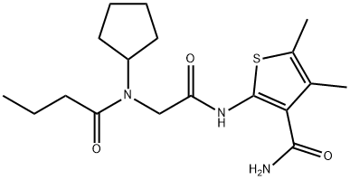 3-Thiophenecarboxamide,2-[[[cyclopentyl(1-oxobutyl)amino]acetyl]amino]-4,5-dimethyl-(9CI) Struktur