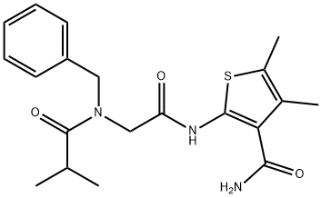 3-Thiophenecarboxamide,4,5-dimethyl-2-[[[(2-methyl-1-oxopropyl)(phenylmethyl)amino]acetyl]amino]-(9CI) Struktur