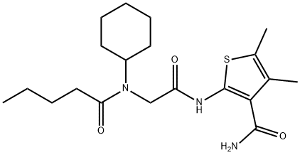 3-Thiophenecarboxamide,2-[[[cyclohexyl(1-oxopentyl)amino]acetyl]amino]-4,5-dimethyl-(9CI) Struktur