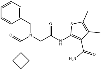 3-Thiophenecarboxamide,2-[[[(cyclobutylcarbonyl)(phenylmethyl)amino]acetyl]amino]-4,5-dimethyl-(9CI) Struktur