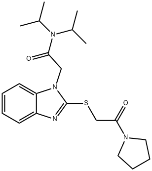 1H-Benzimidazole-1-acetamide,N,N-bis(1-methylethyl)-2-[[2-oxo-2-(1-pyrrolidinyl)ethyl]thio]-(9CI) Struktur