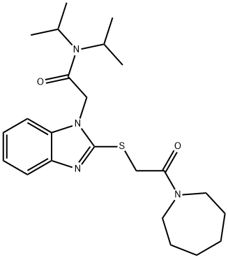 1H-Benzimidazole-1-acetamide,2-[[2-(hexahydro-1H-azepin-1-yl)-2-oxoethyl]thio]-N,N-bis(1-methylethyl)-(9CI) Struktur