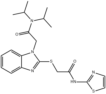 1H-Benzimidazole-1-acetamide,N,N-bis(1-methylethyl)-2-[[2-oxo-2-(2-thiazolylamino)ethyl]thio]-(9CI) Struktur