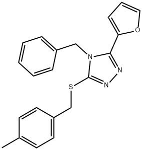 4H-1,2,4-Triazole,3-(2-furanyl)-5-[[(4-methylphenyl)methyl]thio]-4-(phenylmethyl)-(9CI) Struktur