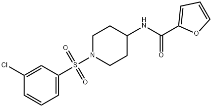 2-Furancarboxamide,N-[1-[(3-chlorophenyl)sulfonyl]-4-piperidinyl]-(9CI) Struktur