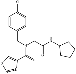 1,2,3-Thiadiazole-4-carboxamide,N-[(4-chlorophenyl)methyl]-N-[2-(cyclopentylamino)-2-oxoethyl]-(9CI) Struktur