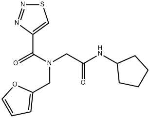 1,2,3-Thiadiazole-4-carboxamide,N-[2-(cyclopentylamino)-2-oxoethyl]-N-(2-furanylmethyl)-(9CI) Struktur