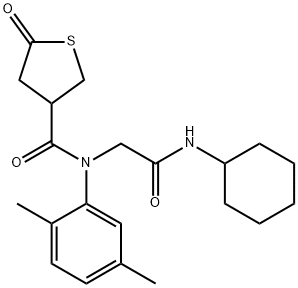 3-Thiophenecarboxamide,N-[2-(cyclohexylamino)-2-oxoethyl]-N-(2,5-dimethylphenyl)tetrahydro-5-oxo-(9CI) Struktur