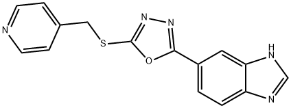 1H-Benzimidazole,5-[5-[(4-pyridinylmethyl)thio]-1,3,4-oxadiazol-2-yl]-(9CI) Struktur