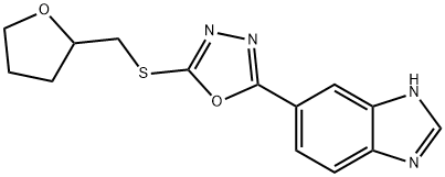 1H-Benzimidazole,5-[5-[[(tetrahydro-2-furanyl)methyl]thio]-1,3,4-oxadiazol-2-yl]-(9CI) Struktur