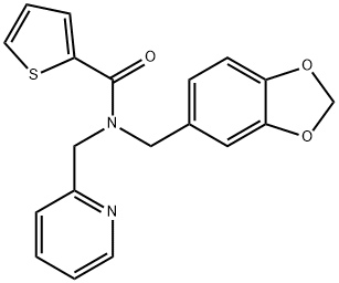 2-Thiophenecarboxamide,N-(1,3-benzodioxol-5-ylmethyl)-N-(2-pyridinylmethyl)-(9CI) Struktur