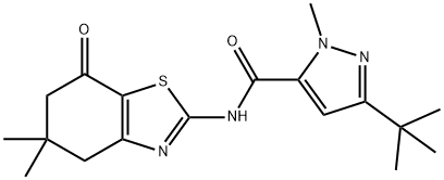 1H-Pyrazole-5-carboxamide,3-(1,1-dimethylethyl)-1-methyl-N-(4,5,6,7-tetrahydro-5,5-dimethyl-7-oxo-2-benzothiazolyl)-(9CI) Struktur