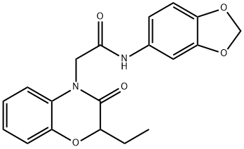 4H-1,4-Benzoxazine-4-acetamide,N-1,3-benzodioxol-5-yl-2-ethyl-2,3-dihydro-3-oxo-(9CI) Struktur