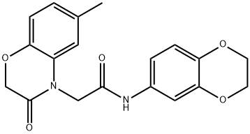 4H-1,4-Benzoxazine-4-acetamide,N-(2,3-dihydro-1,4-benzodioxin-6-yl)-2,3-dihydro-6-methyl-3-oxo-(9CI) Struktur