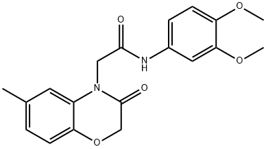 4H-1,4-Benzoxazine-4-acetamide,N-(3,4-dimethoxyphenyl)-2,3-dihydro-6-methyl-3-oxo-(9CI) Struktur